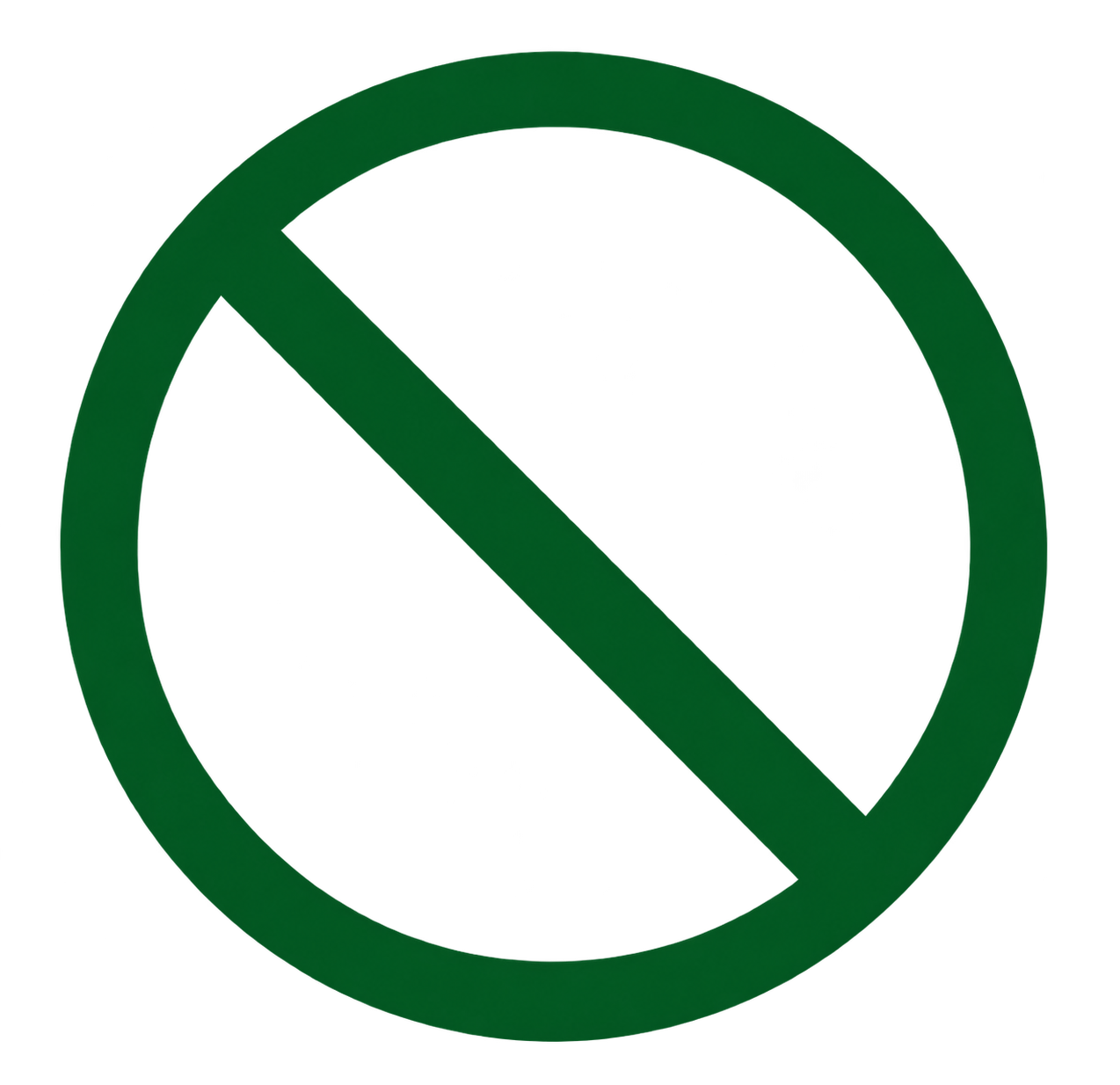 green prohibition symbol